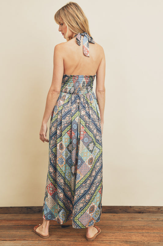 All the Way Satin Halter Dress