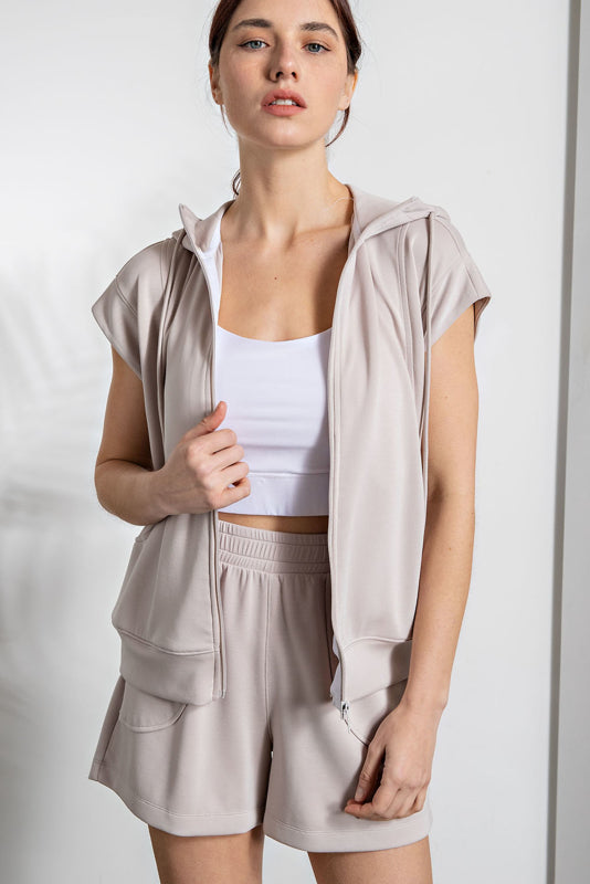 Sleeveless Hoodie Jacket
