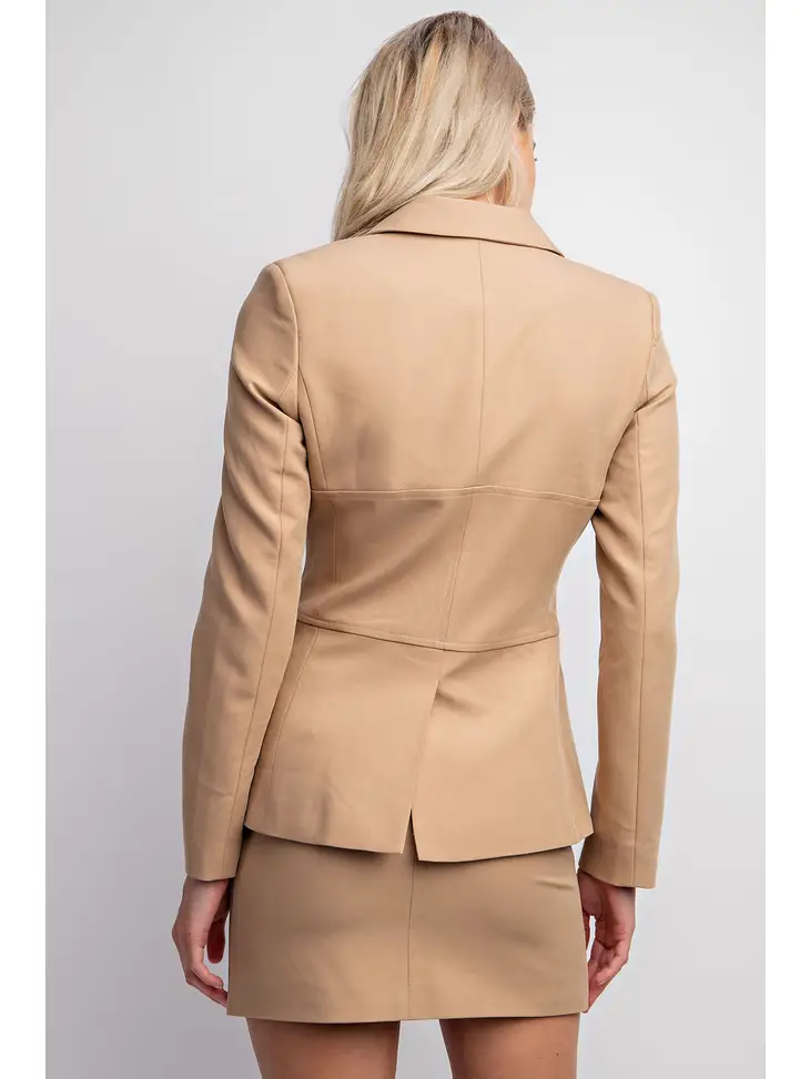 Corset Style Woven Blazer