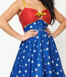 Unique Vintage Style Wonder Woman Rocky Swing Dress