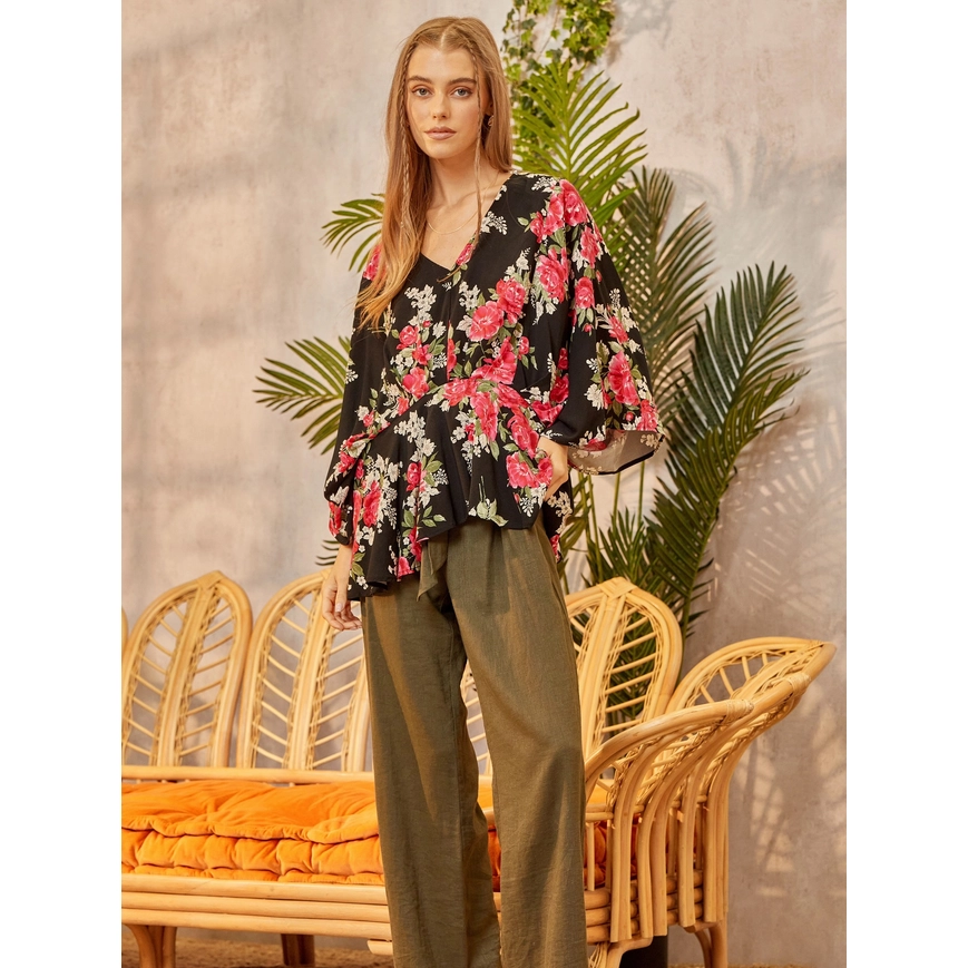 Emily Wonder V Neck Dolman Sleeve