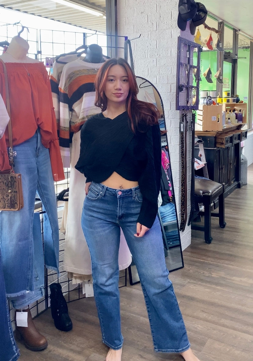 Risen High Rise Relaxed Straight Jean