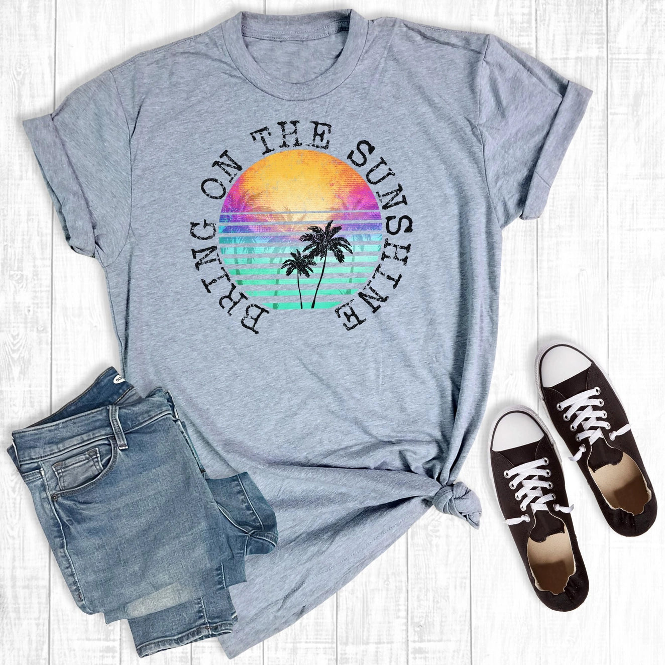 Bring On Sunshine Light Grey Graphic T-Shirt
