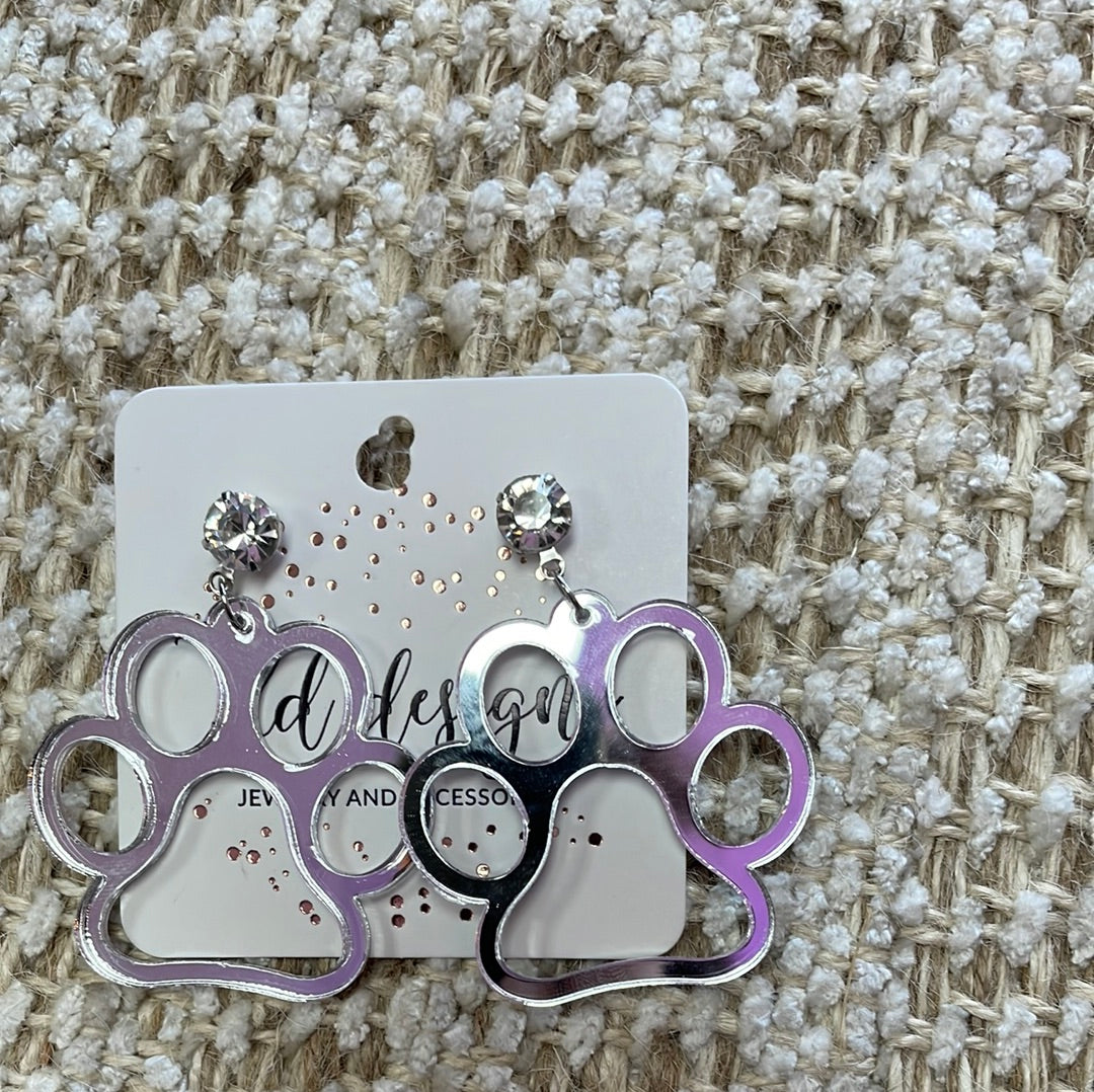 Paws Game Day Silver Earrings
