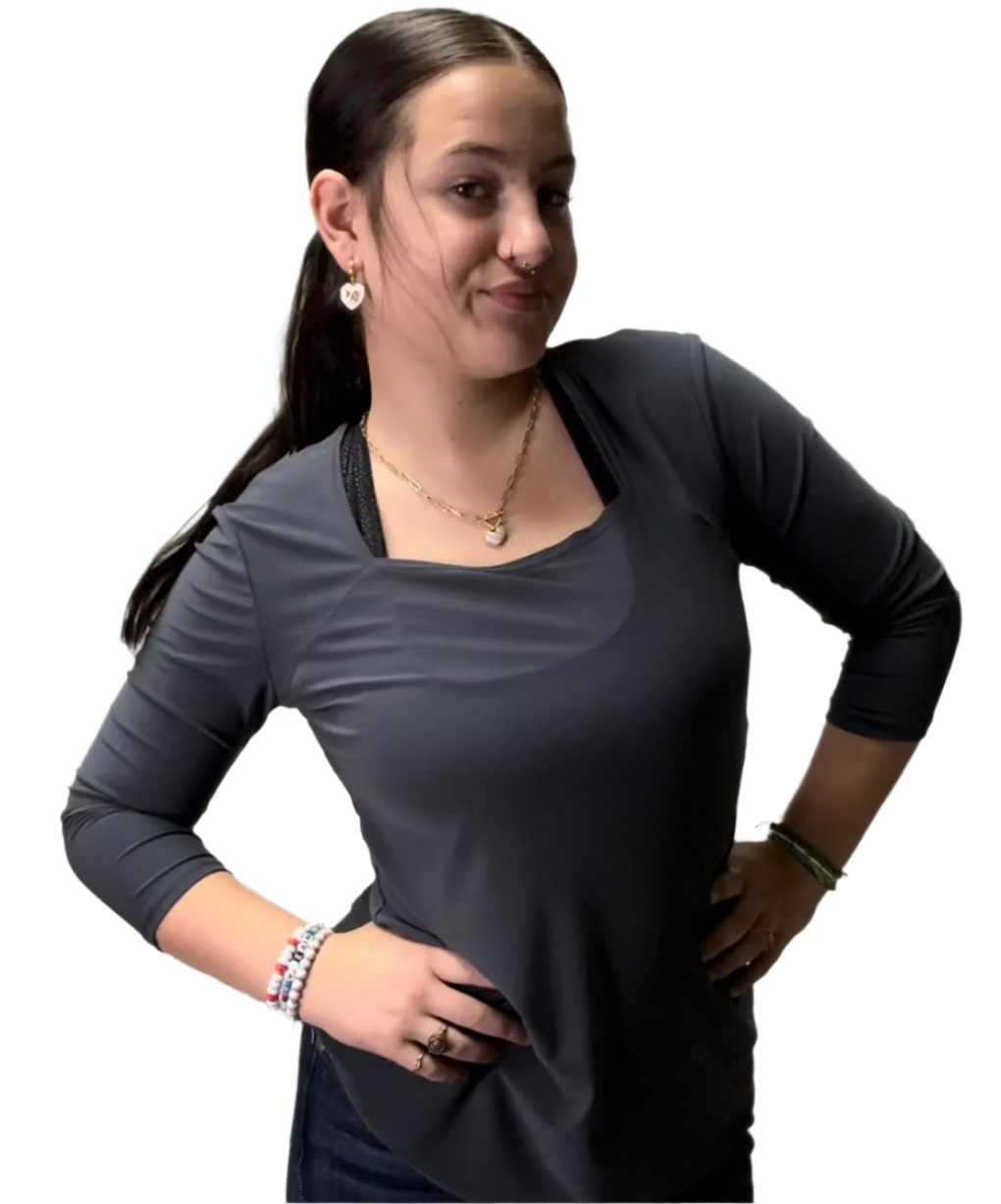 UNI-Gris Top Square Neck Top
