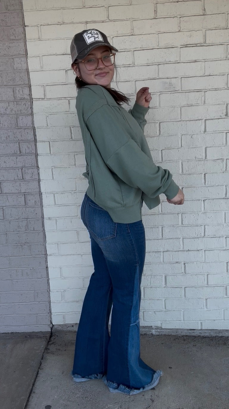 Cello High Rise Flare With Side Panel Jeans