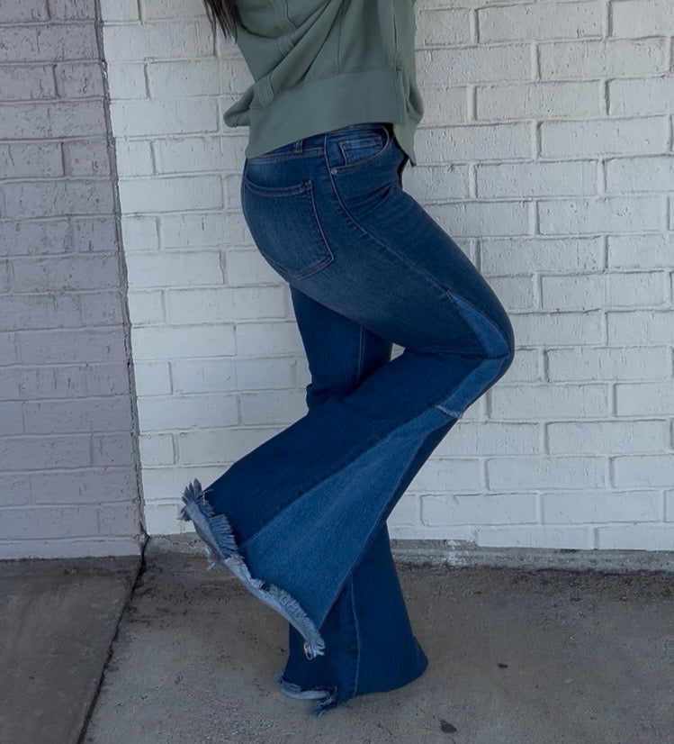 Cello High Rise Flare With Side Panel Jeans