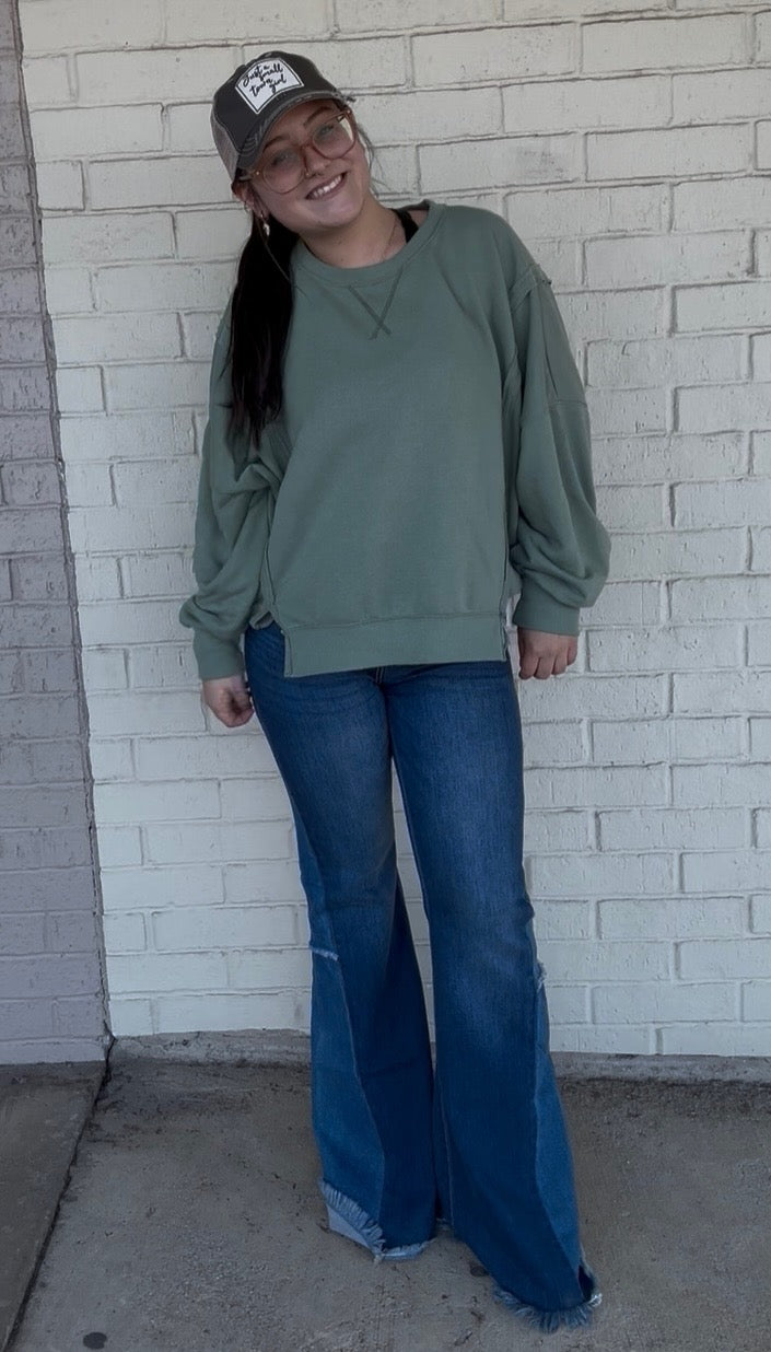 Cello High Rise Flare With Side Panel Jeans