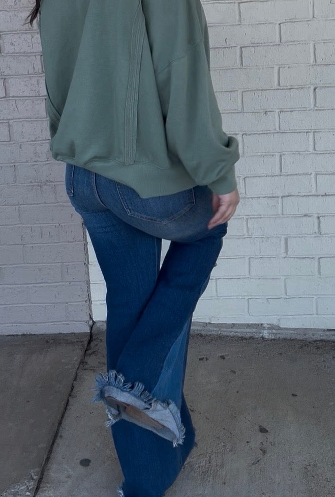 Cello High Rise Flare With Side Panel Jeans