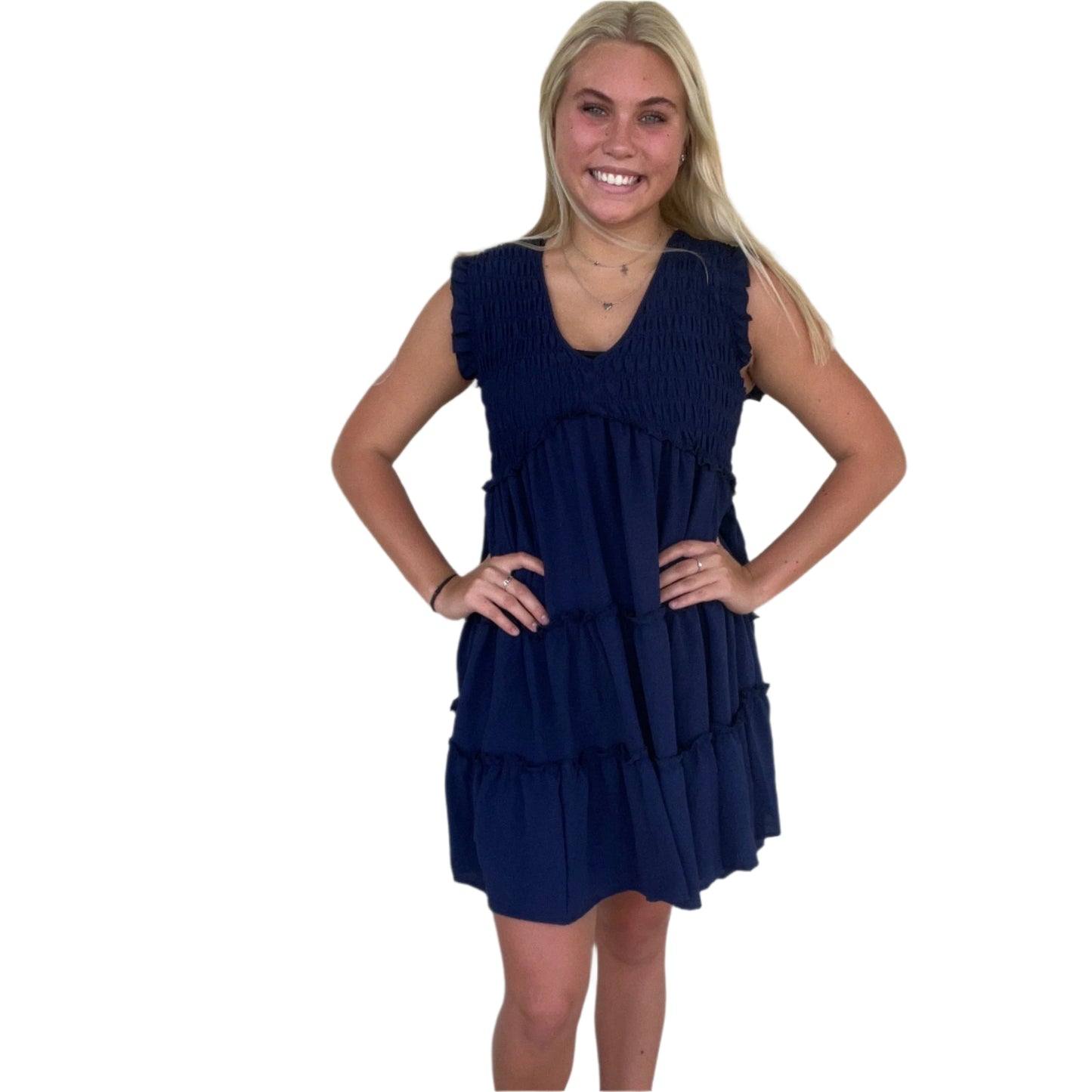 Ruffle Sleeve Smocked Dress