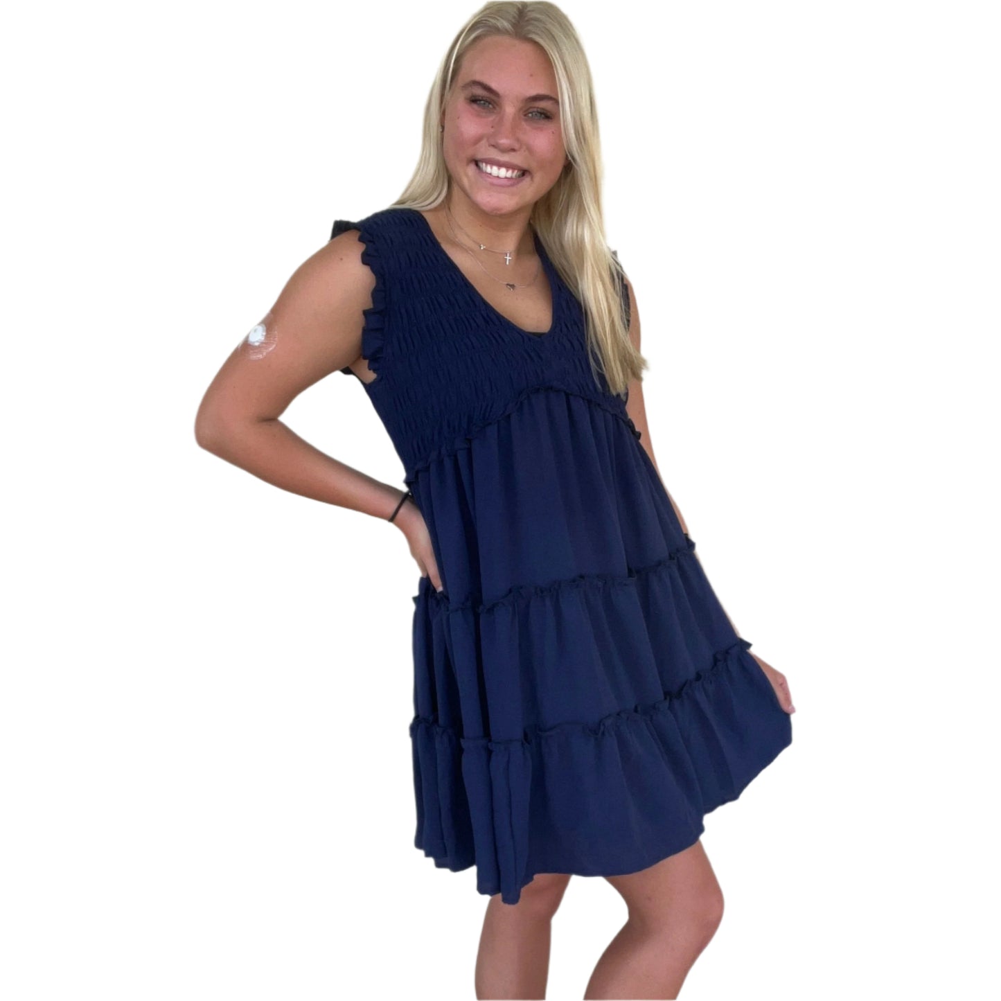 Ruffle Sleeve Smocked Dress