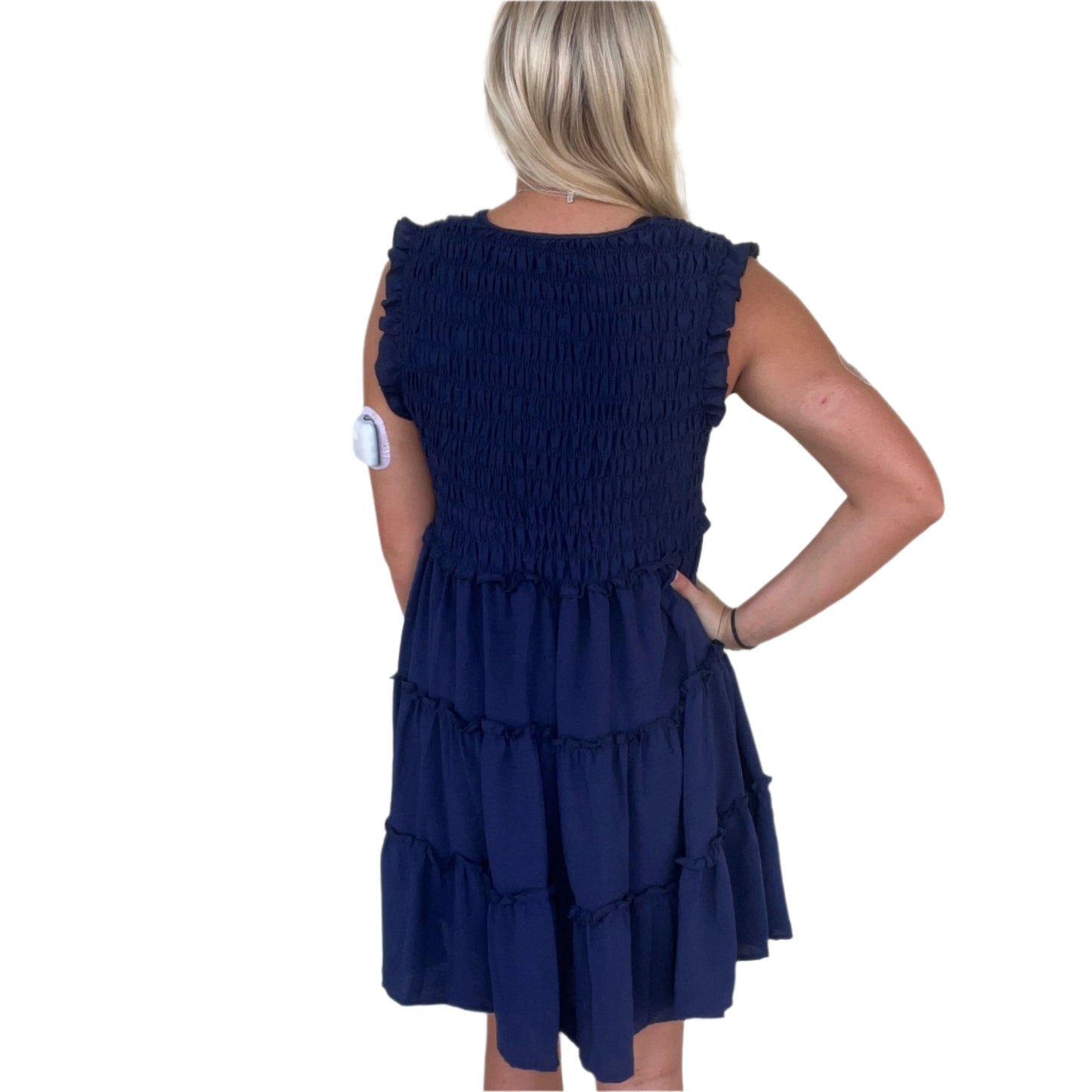Ruffle Sleeve Smocked Dress