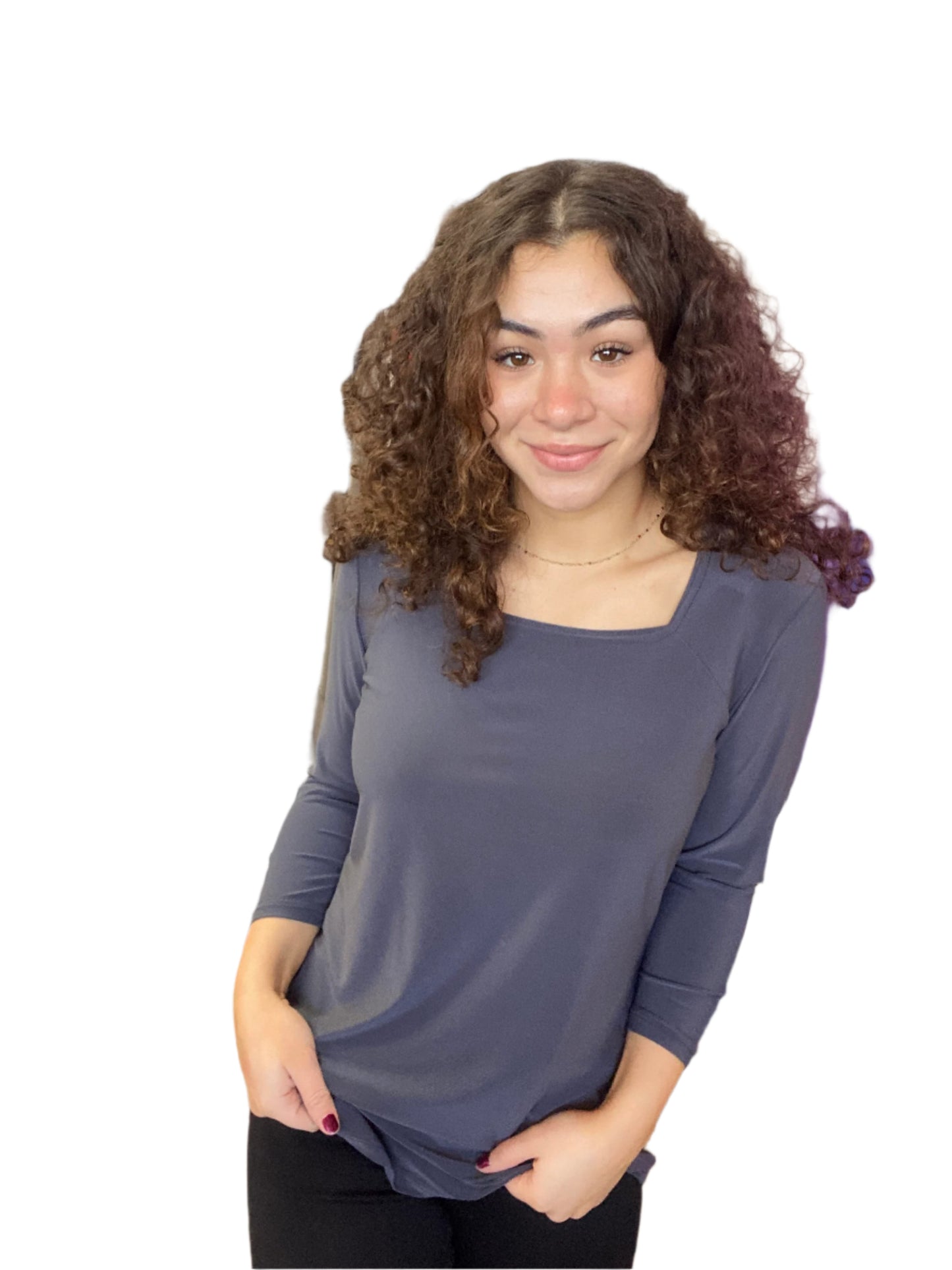 UNI-Gris Top Square Neck Top