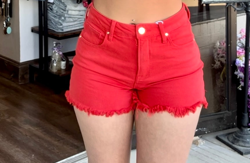 Tummy Control High Rise Fray Hem-Risen