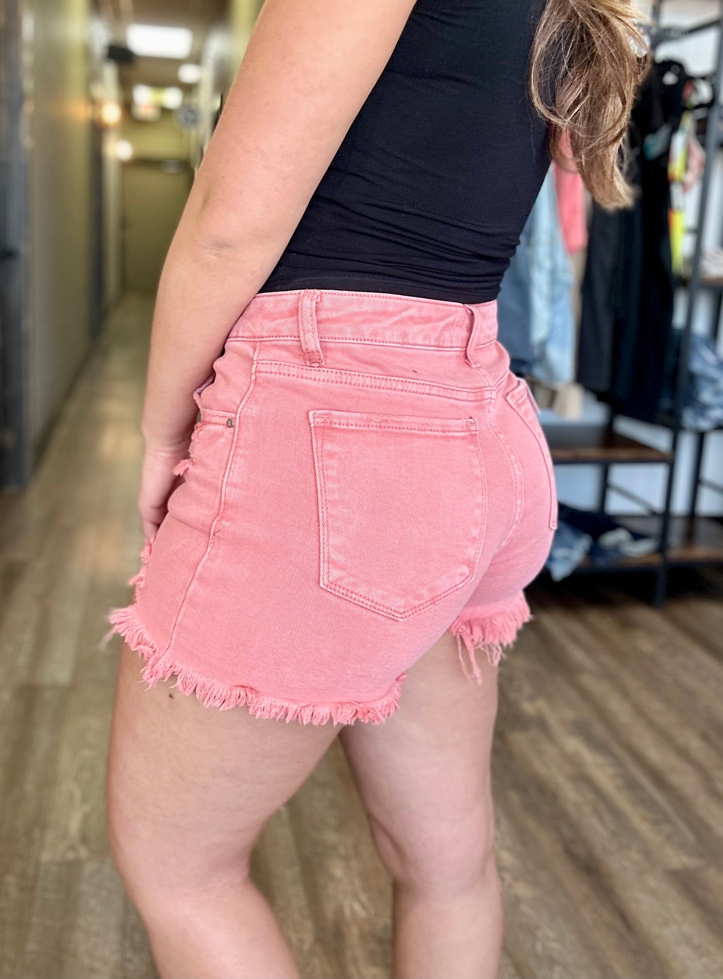 Risen Mid Rise Peach Blossom Shorts