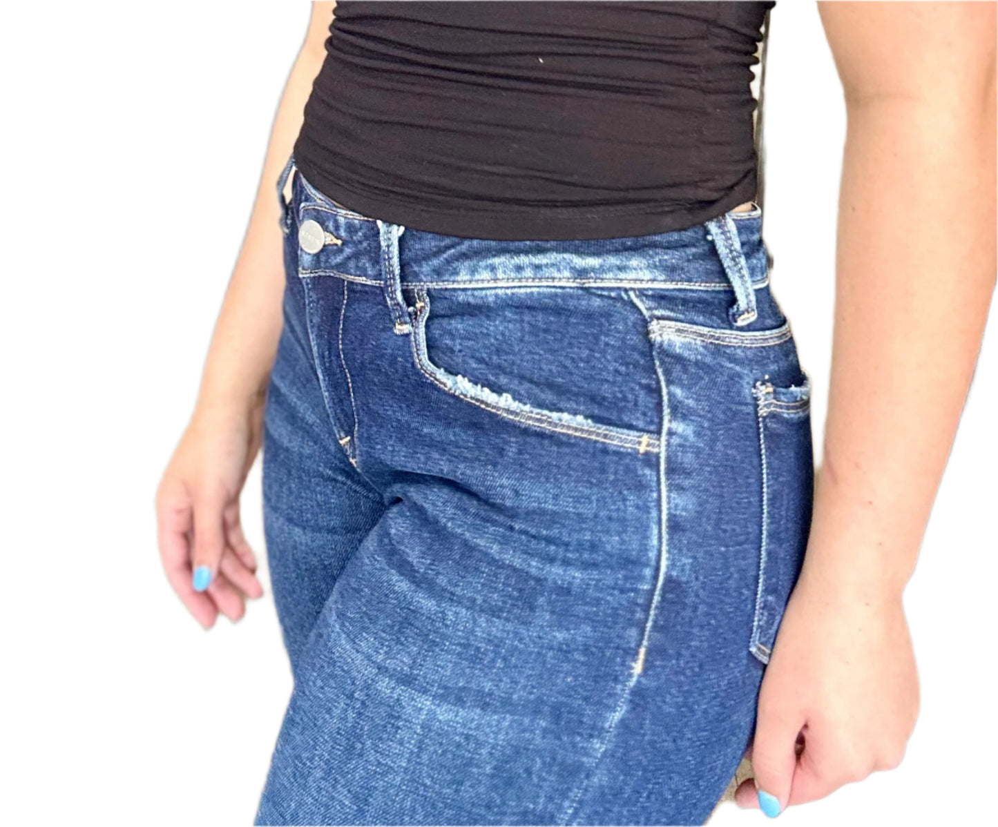 Risen Low Rise Flare Jeans