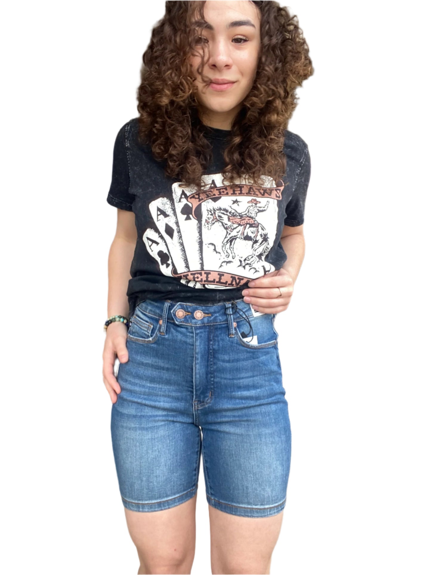 Plus Size JB HW Double Button Bermuda Shorts