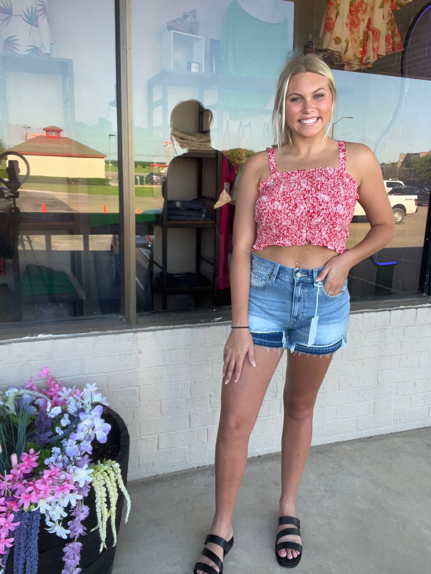 Smocked Paisley Tube Top She+Sky