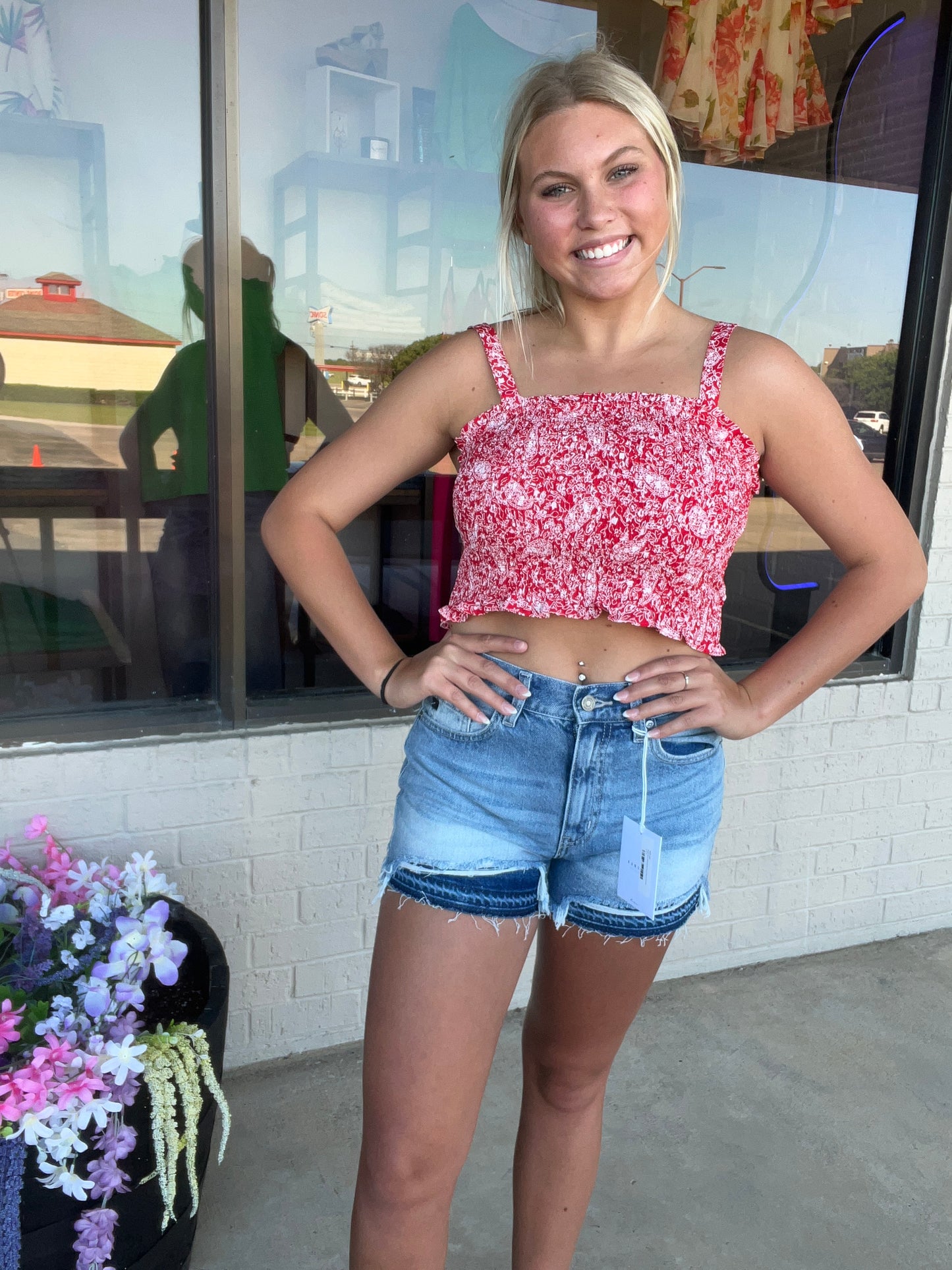 Smocked Paisley Tube Top She+Sky