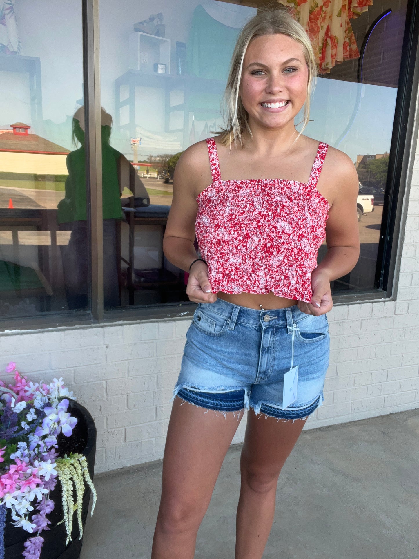 Smocked Paisley Tube Top She+Sky