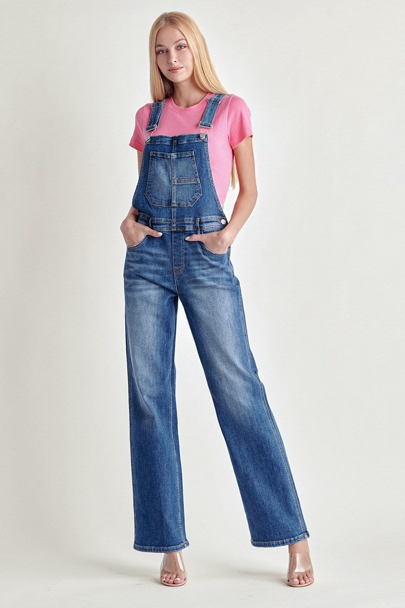 Dark Wash Wide Leg Overall