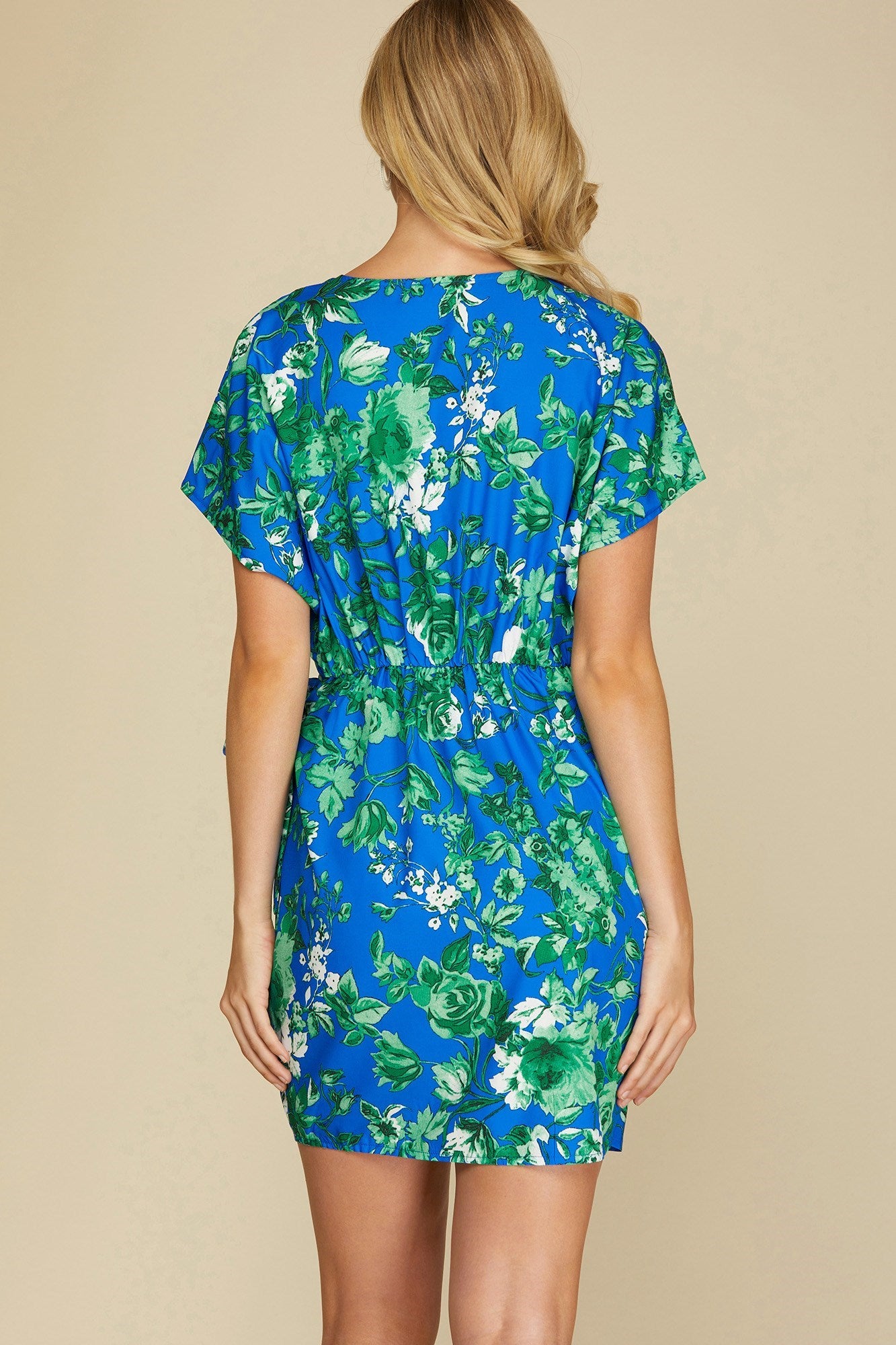 Floral V-Neck Belted Dress