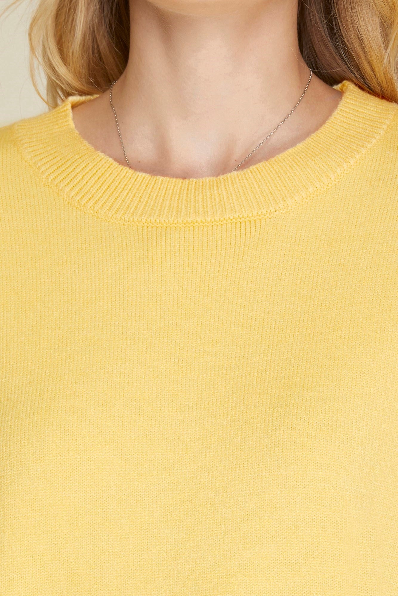 LONG SLEEVE SWEATER TOP-Yellow