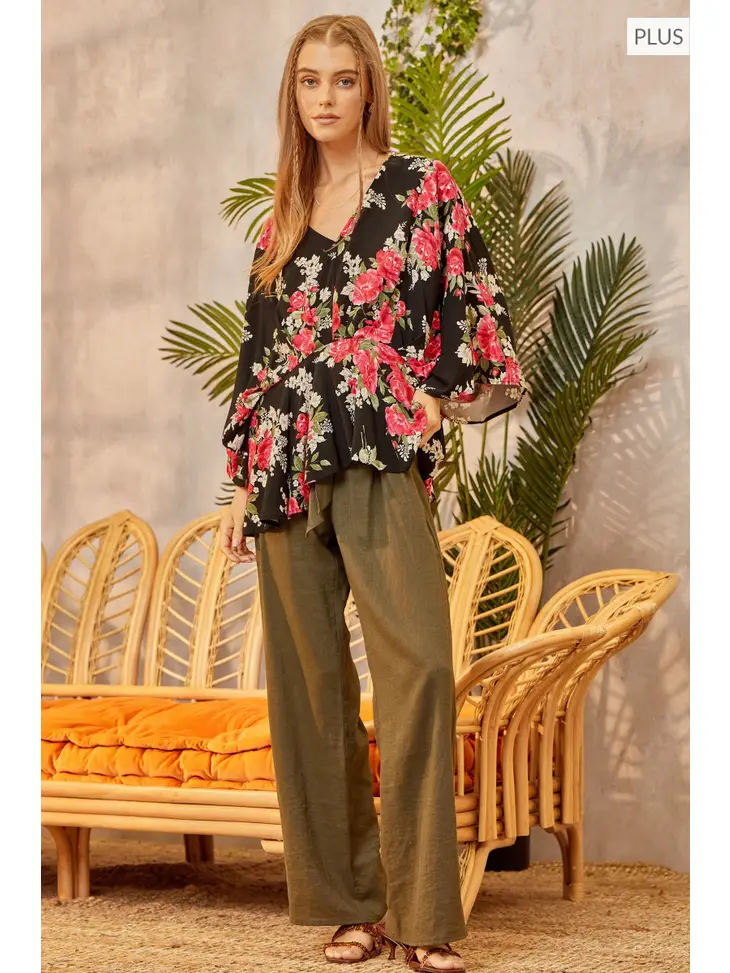 Emily Wonder-Plus V Neck Dolman Sleeve