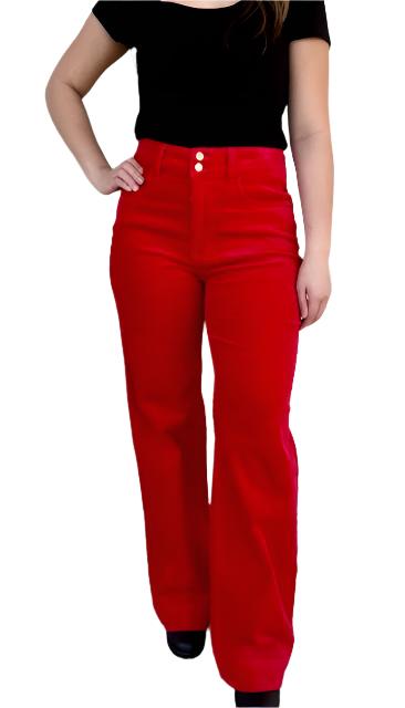 JB HW Corduroy Trouser Wide- Red