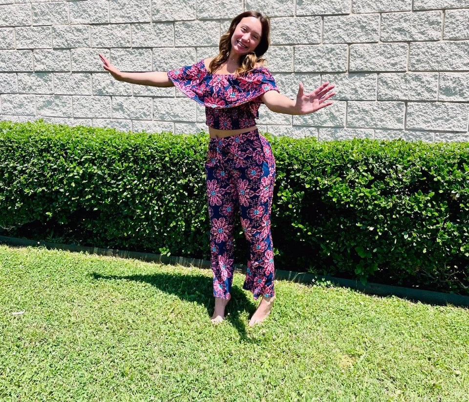 Albinia Print Elastic High Waist Pant