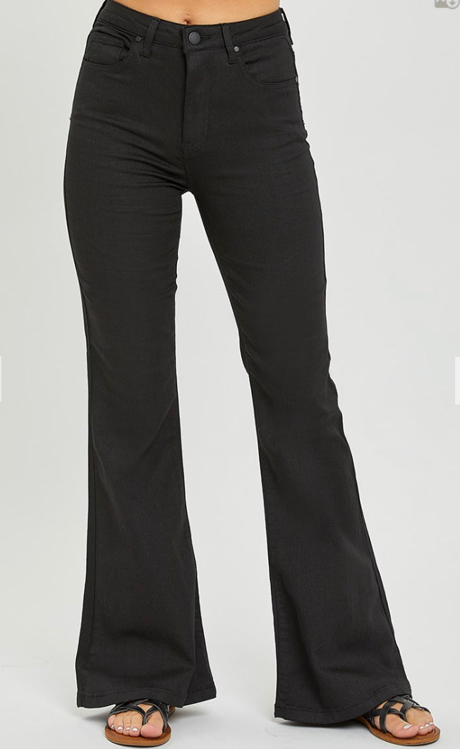 Risen Coated Flare Jeans-Judy Blue