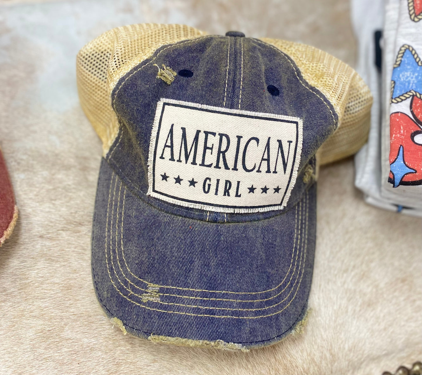 Navy Distressed Baseball Cap