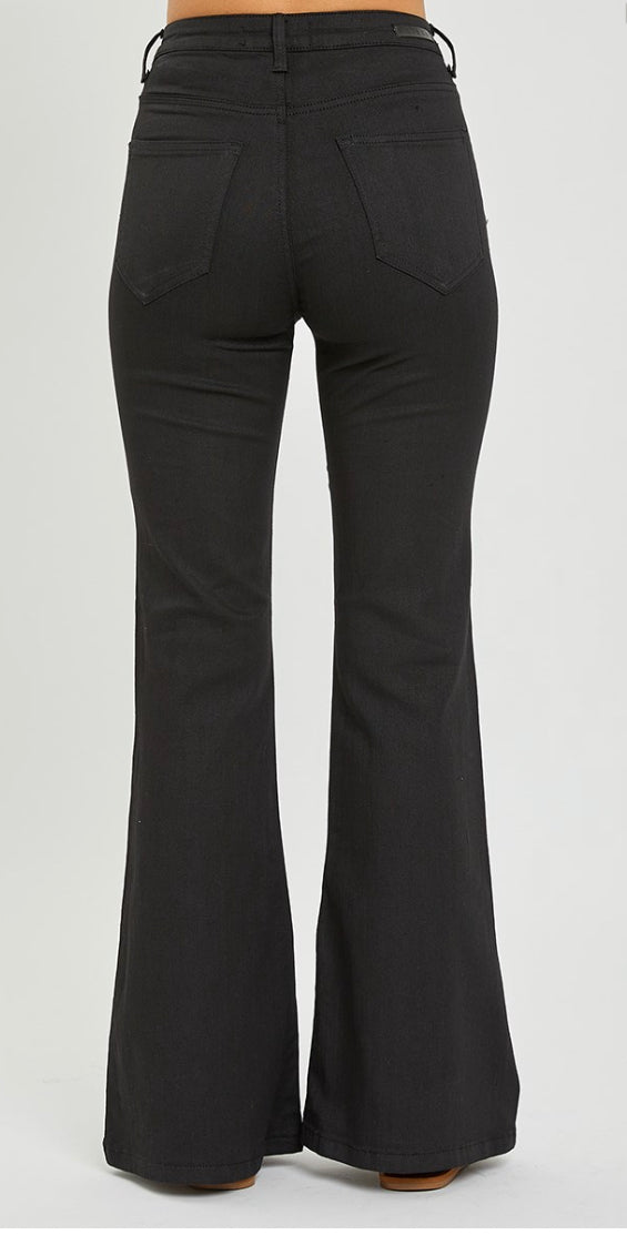 Risen Coated Flare Jeans-Judy Blue