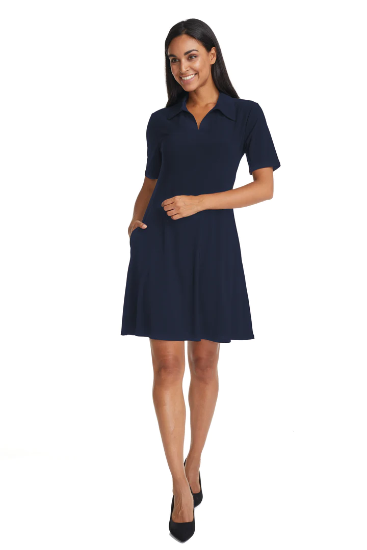 GITANE DRESS WITH COLLAR SHORT SLEEVES