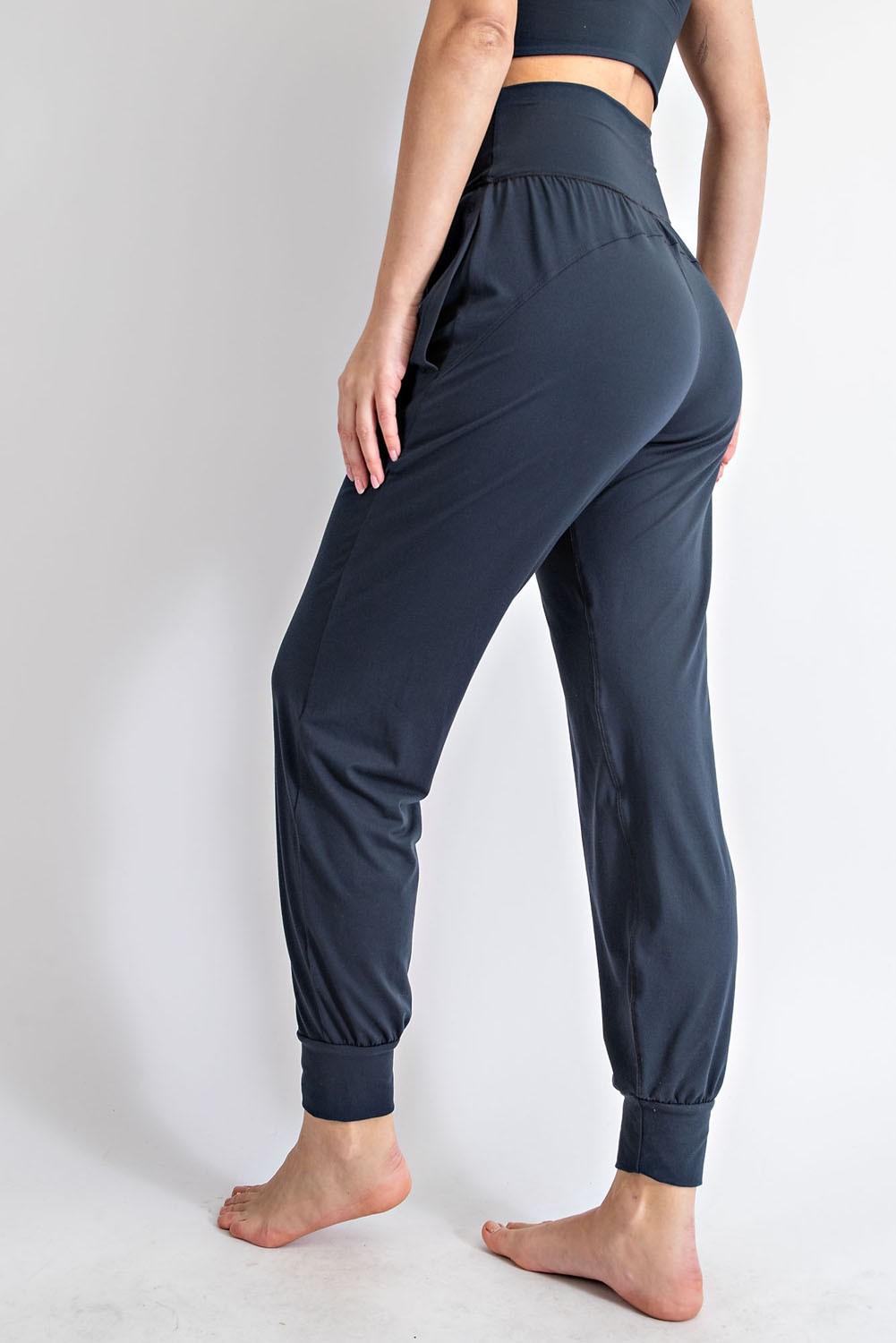 High Waist Band Jogger Pant Navy