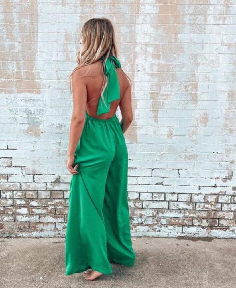Woven Green Jumpsuit
