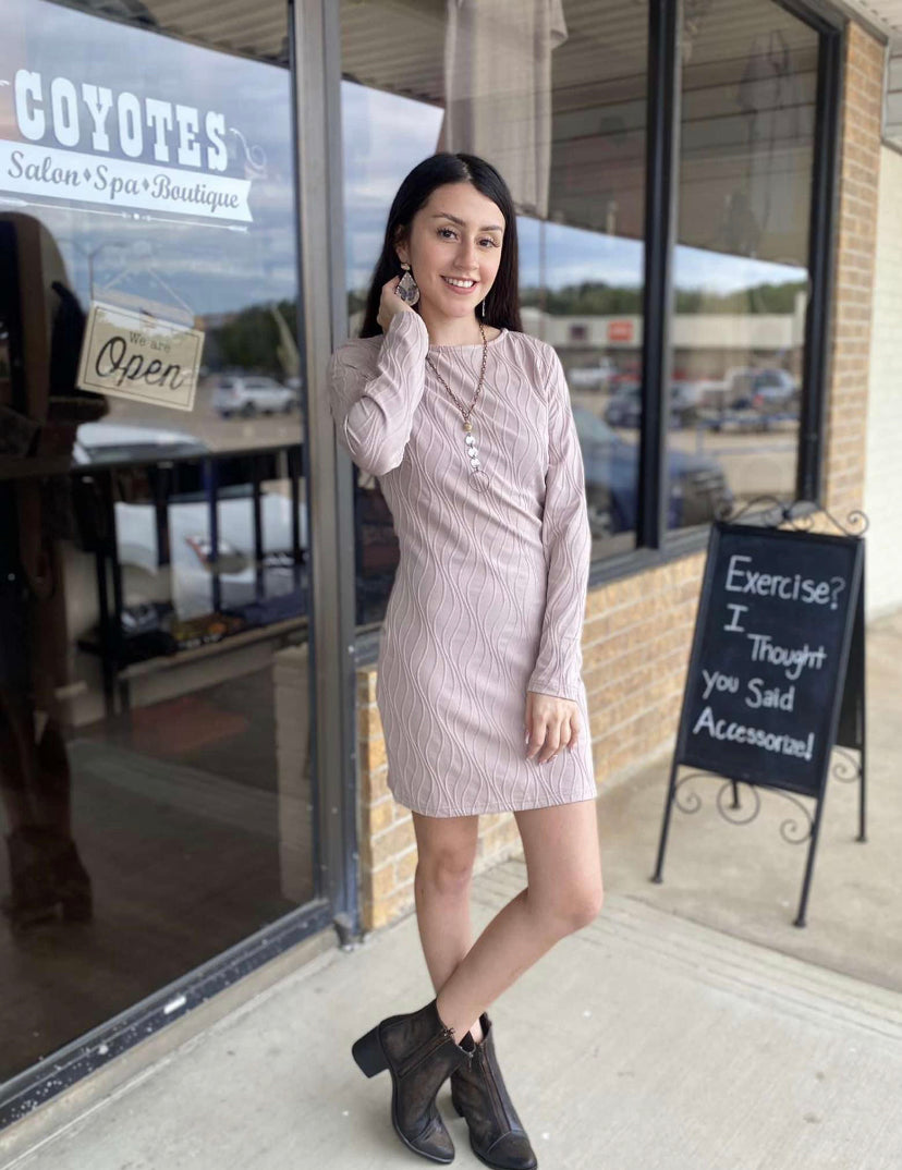 Texture Knit Bodycon Mini Dress
