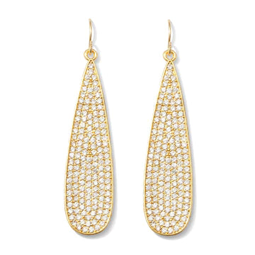 Long Pave Teardrop Earrings