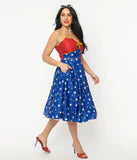 Unique Vintage Style Wonder Woman Rocky Swing Dress