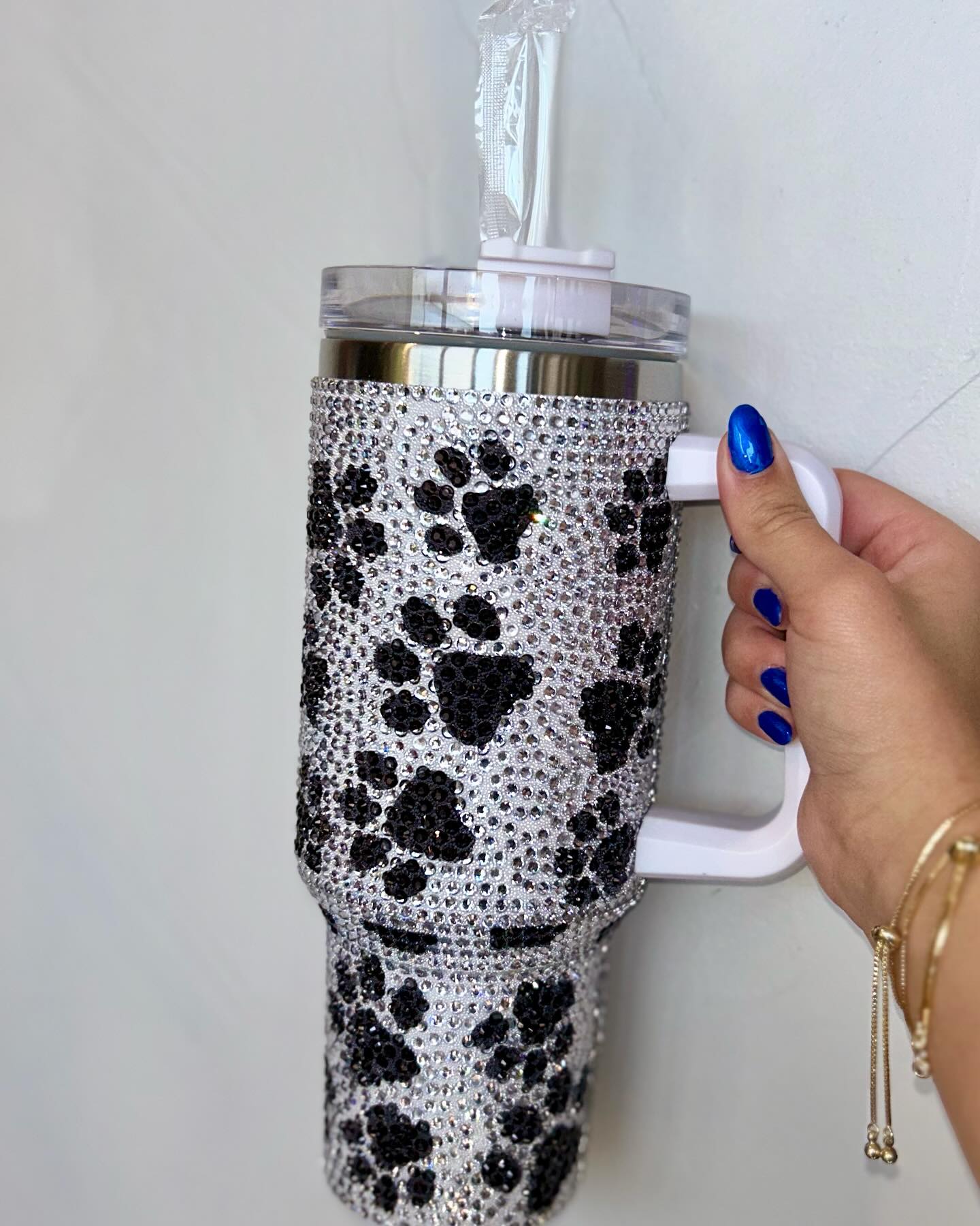 Rhinestone Paw Print 40 OZ Tumbler