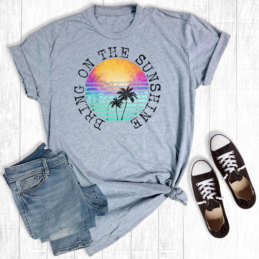 Bring On Sunshine Light Grey Graphic T-Shirt