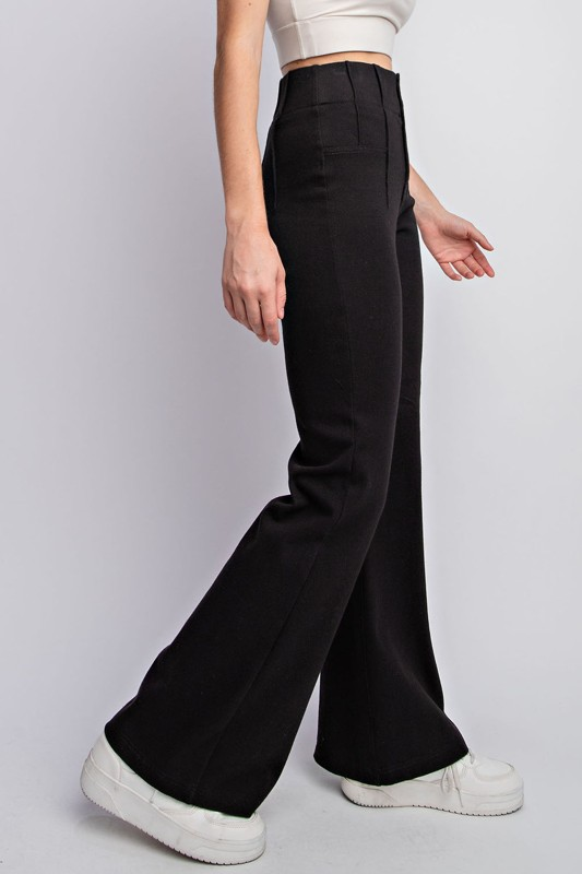 Cotton Stretch Twill Flared Pants-Rae Mode