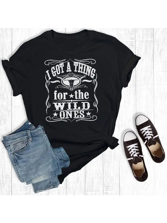 Western I Got A Thing Graphic Tee Black