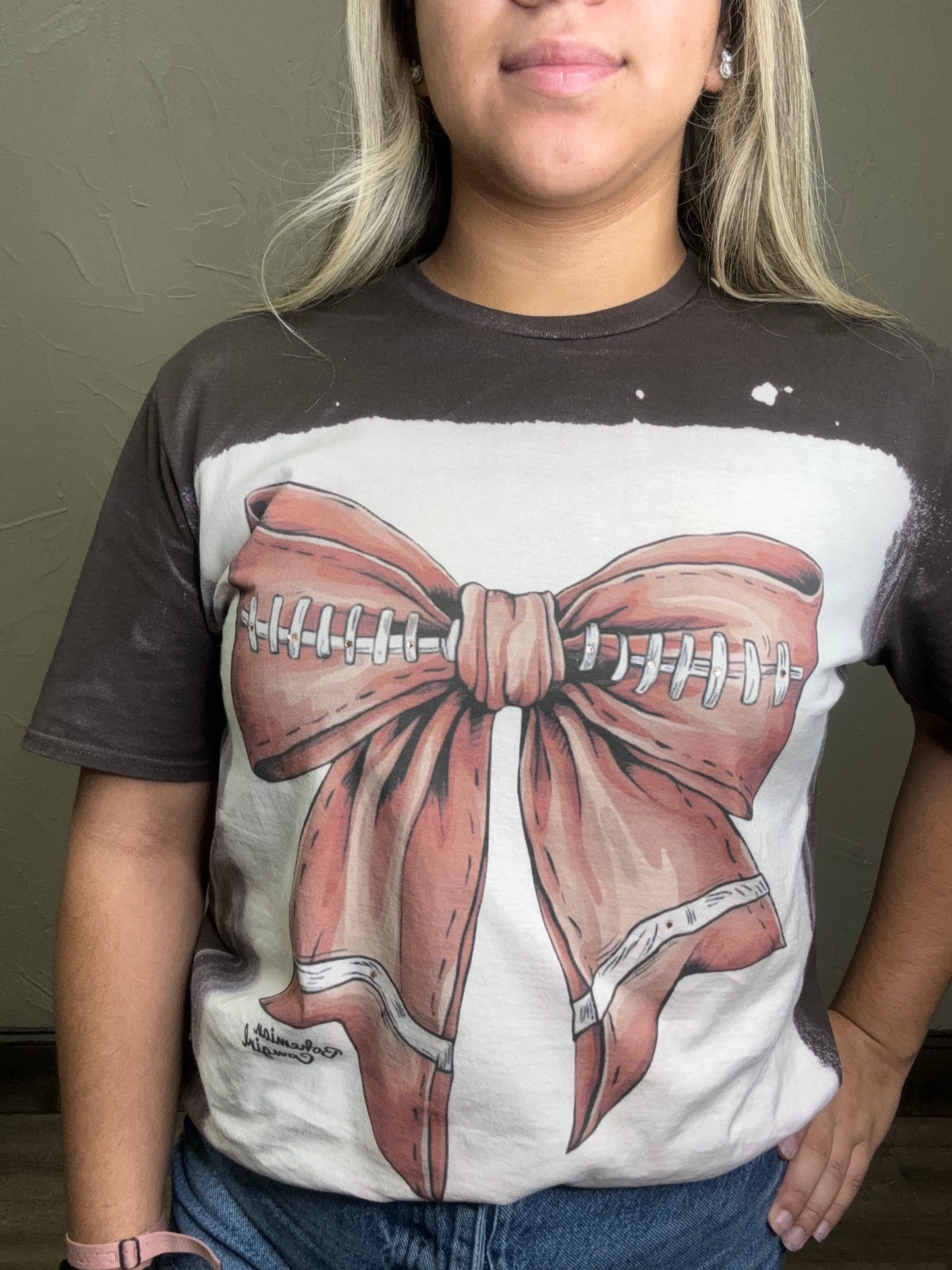 Football Bow Tee