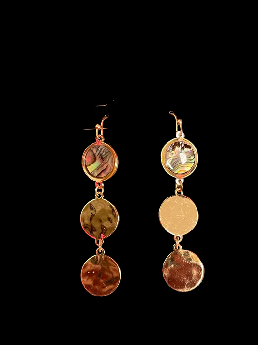 3 Disc Earring with Abalone Shell