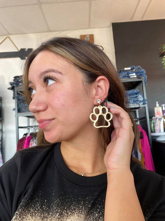 Paws Game Day Gold Earrings
