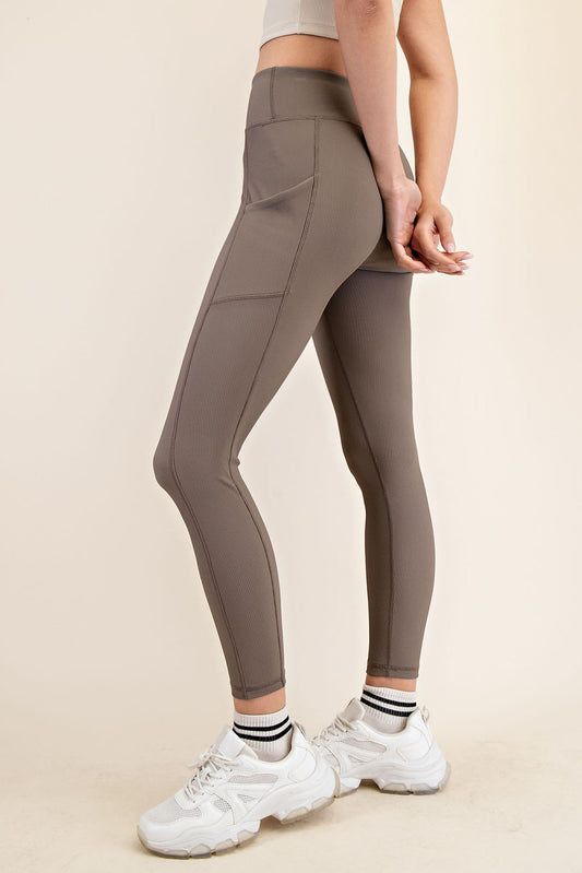 Rae Mode Nylon Rib Long Length Yoga Pant-Active Wear