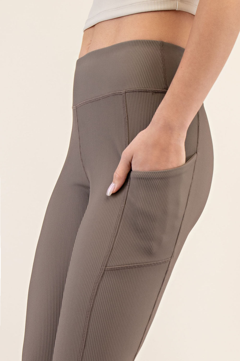 Rae Mode Nylon Rib Long Length Yoga Pant-Active Wear