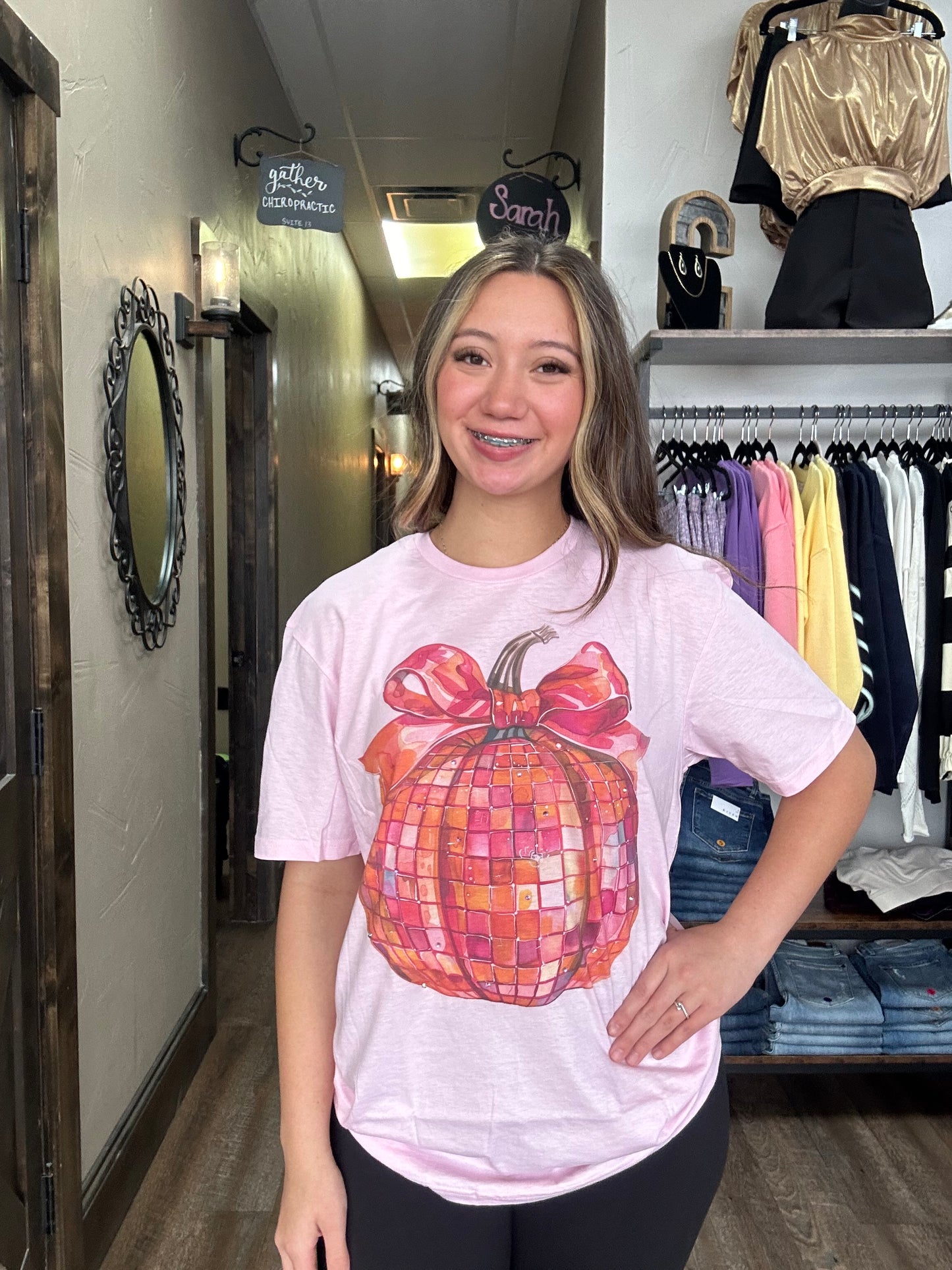 Disco Pumpkin Pink T Shirt