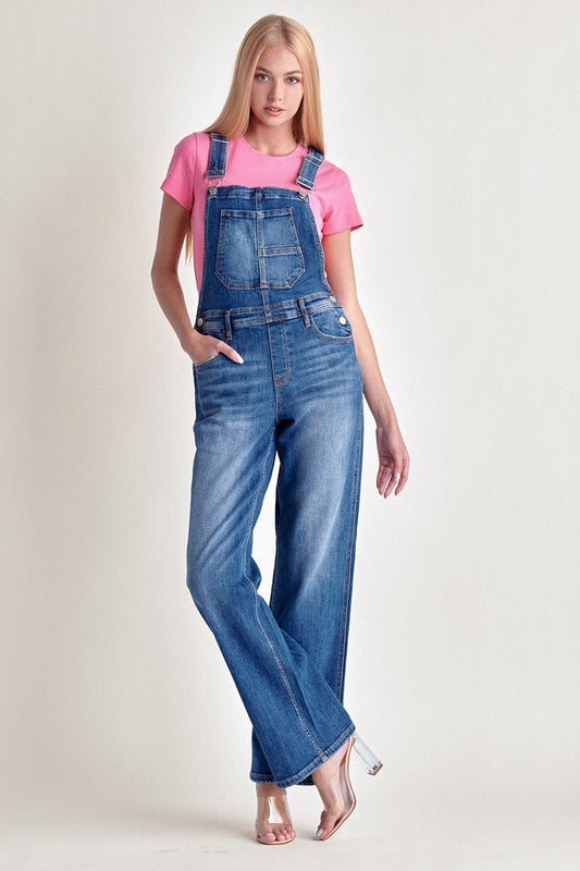 Dark Wash Wide Leg Overall